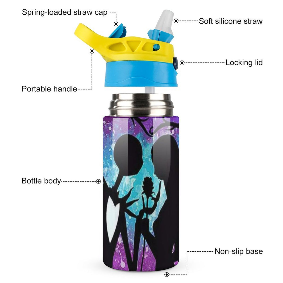 Insulated Stainless Steel Water Bottle With Straw K202690