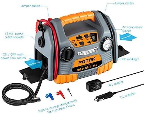 900 Peak Amps Jump Starter Power Station with 150 PSI Air Compressor V128