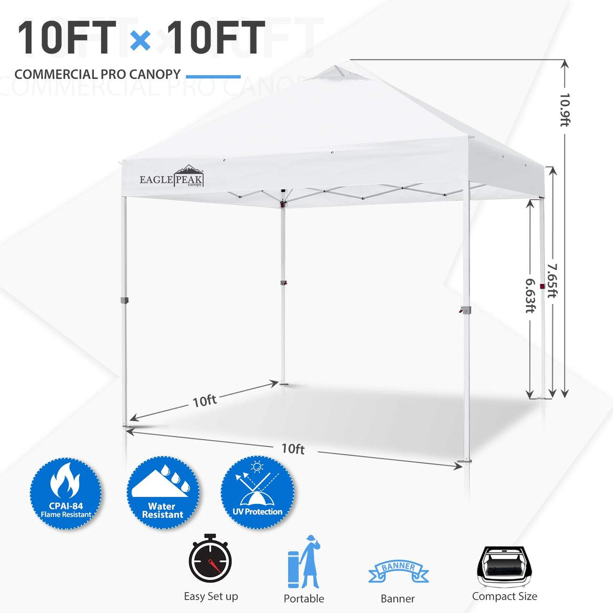10' x 10' Heavy Duty Commercial Pop Up Canopy Tent Shelter L978721
