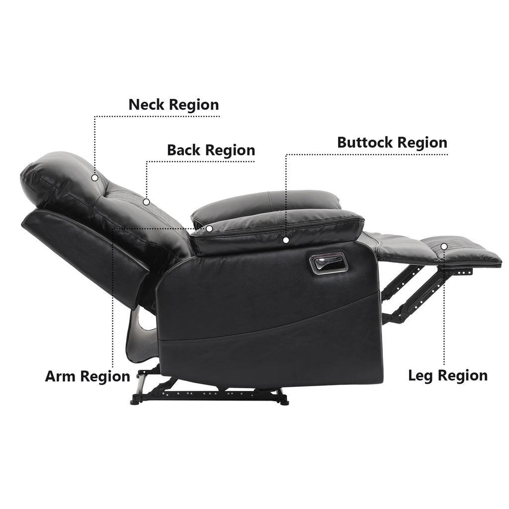 Black PU Leather Recliner Chair A8084