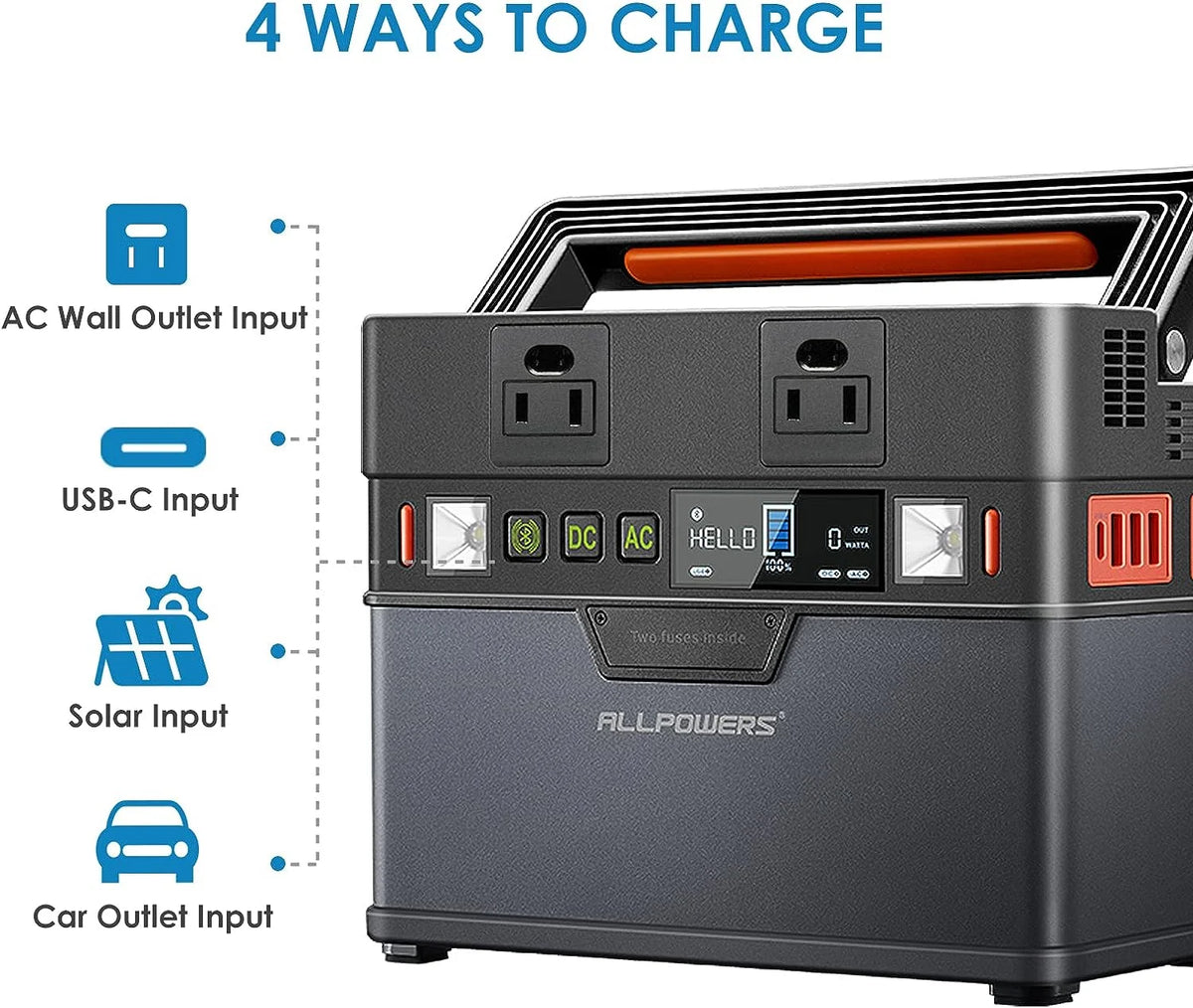 288Wh Portable Power Station with 300 Watt AC Outlets U32430