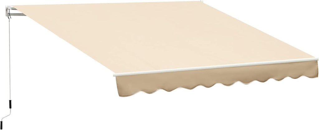 10' x 8' Manual Retractable Awning with UV Protection, Green X2074