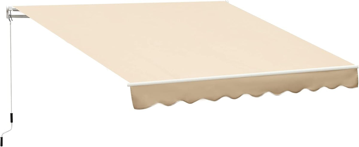 10' x 8' Manual Retractable Awning with UV Protection, Green X2074