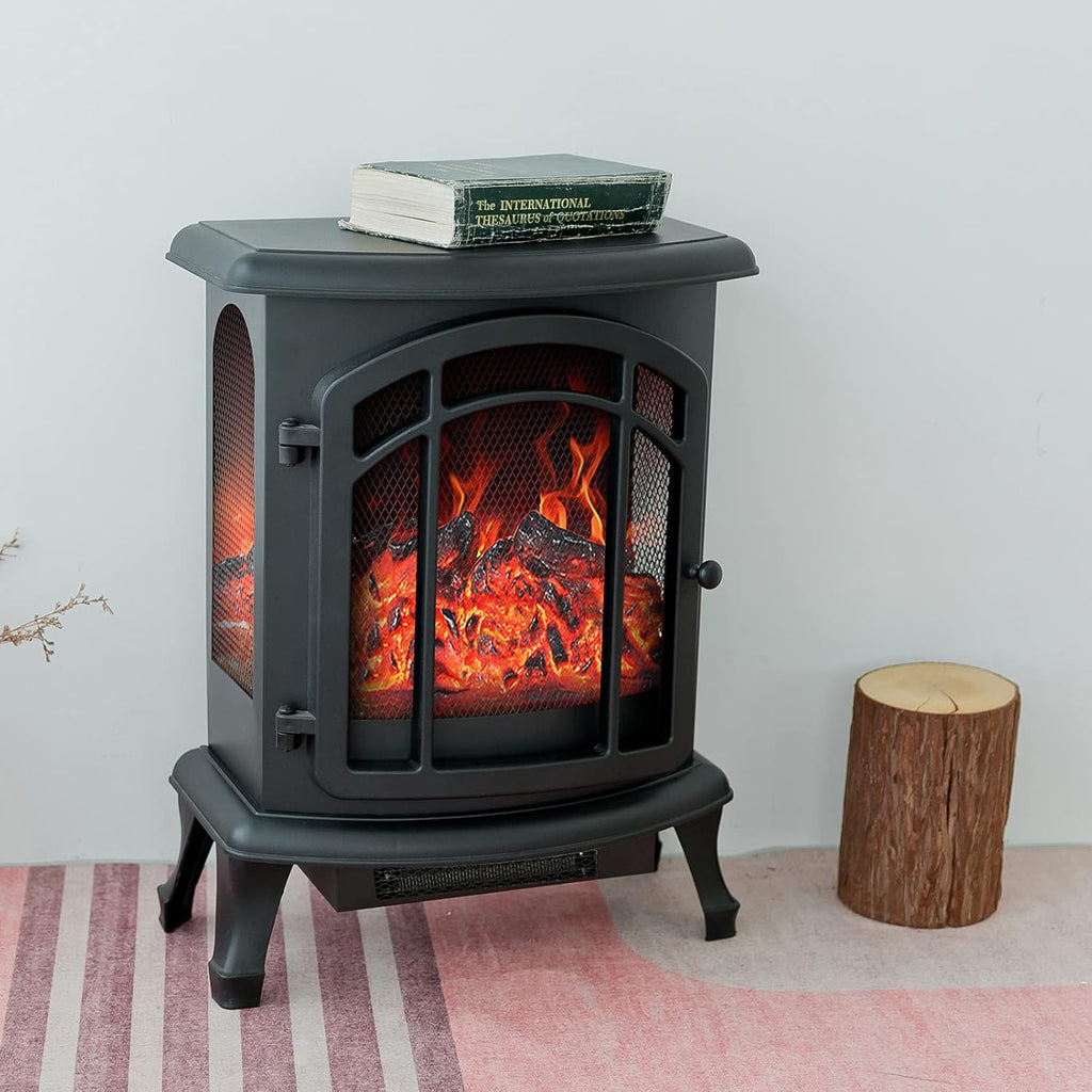 24 inch Portable Electric Wood Stove Fireplace with Flame Effect H643