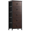5 Drawer Faux Leather Dresser with Wooden Top J252606