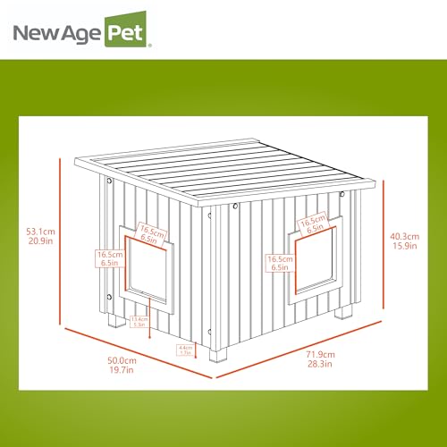 Outdoor Cat House with 2 Vinyl Door Flaps T6821