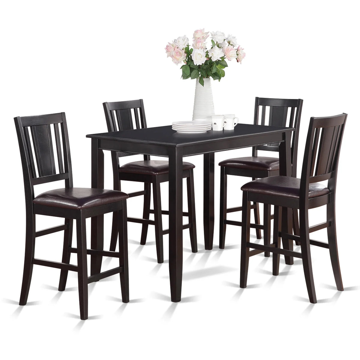Black 5-piece Table and Counter Dining Chair Set R479932