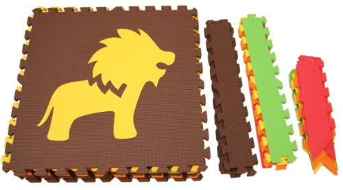 Red, Yellow, Orange, Lime & Brown Interlocking Foam Play Mat Z3599