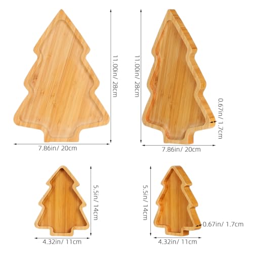 Wood Serving Platters Christmas Tree Shaped Wooden Tray B87815