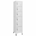Light Gray Steel Locker Cabinet with 6 Lockable Doors N13977