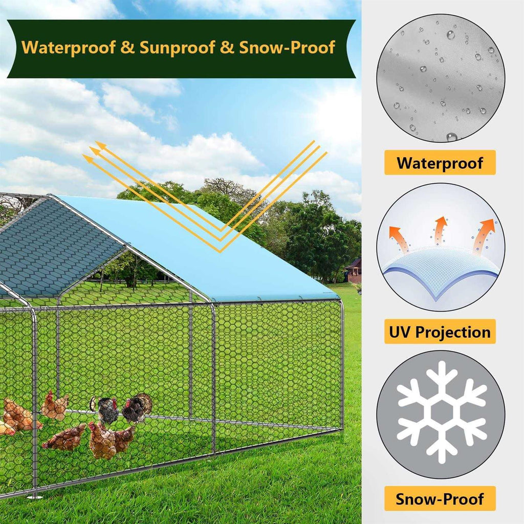 Large Metal Chicken Coop with Lockable Door P69014