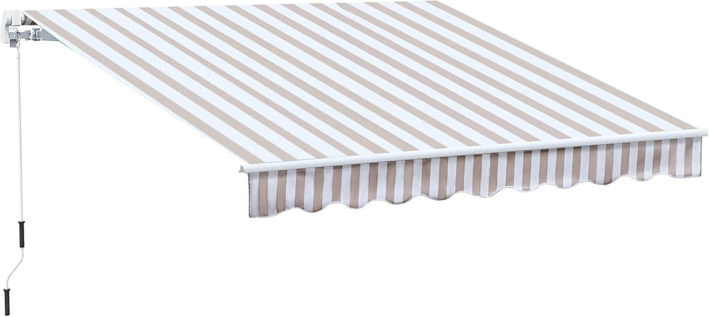 10' x 8' Manual Retractable Awning with UV Protection, Green X2074