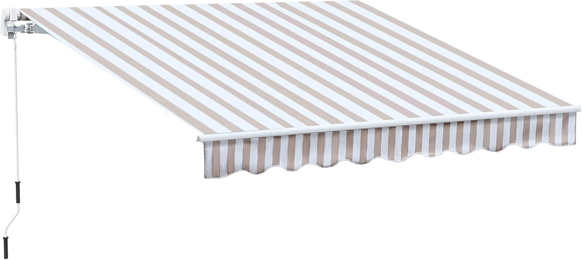 10' x 8' Manual Retractable Awning with UV Protection, Green X2074