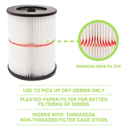 1 Pack Wet/Dry Cartridge Filter for Vacuum Cleaner C2925