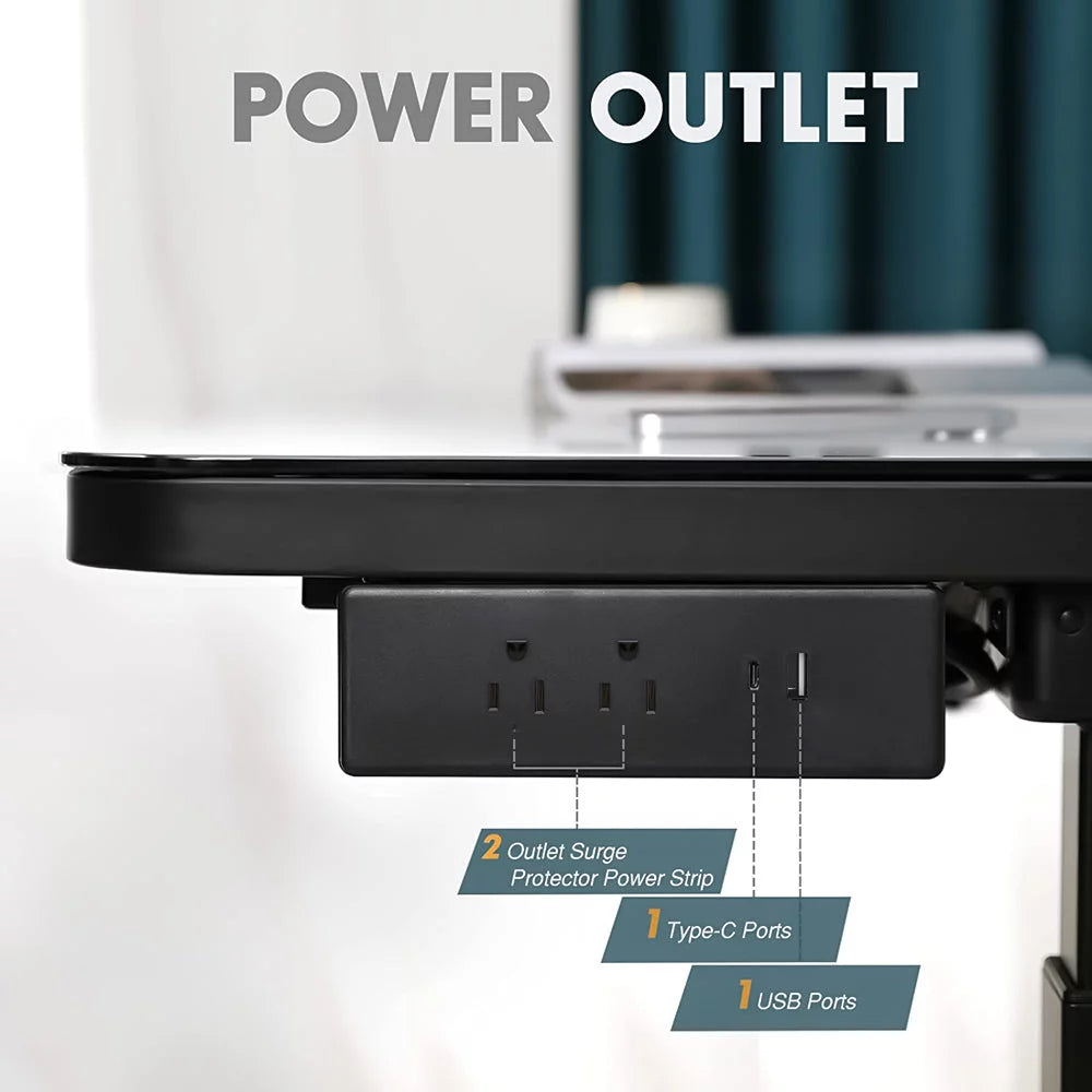 Black Glass Standing Desk F74966