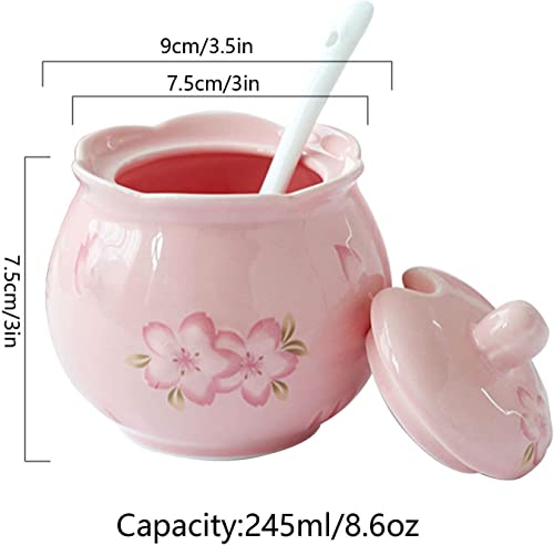 Pink Ceramic Cream and Sugar Pot Set H7136