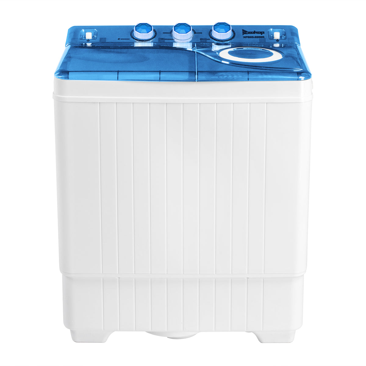 Semi-automatic Twin Tub Washing Machine with Built-in Drain Pump, 26Lbs, White&Blue W141930