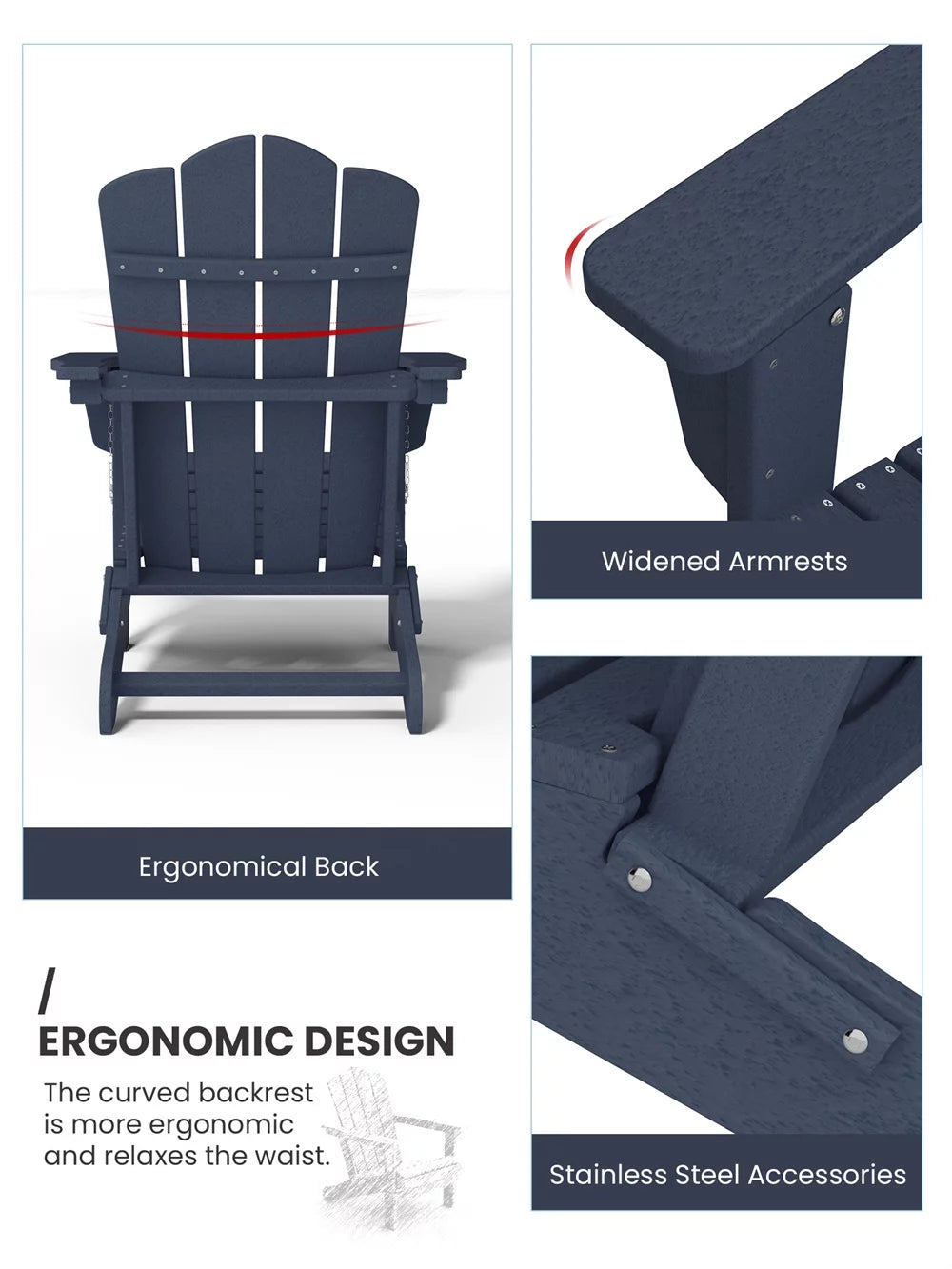 Blue Folding Adirondack Chair Q699