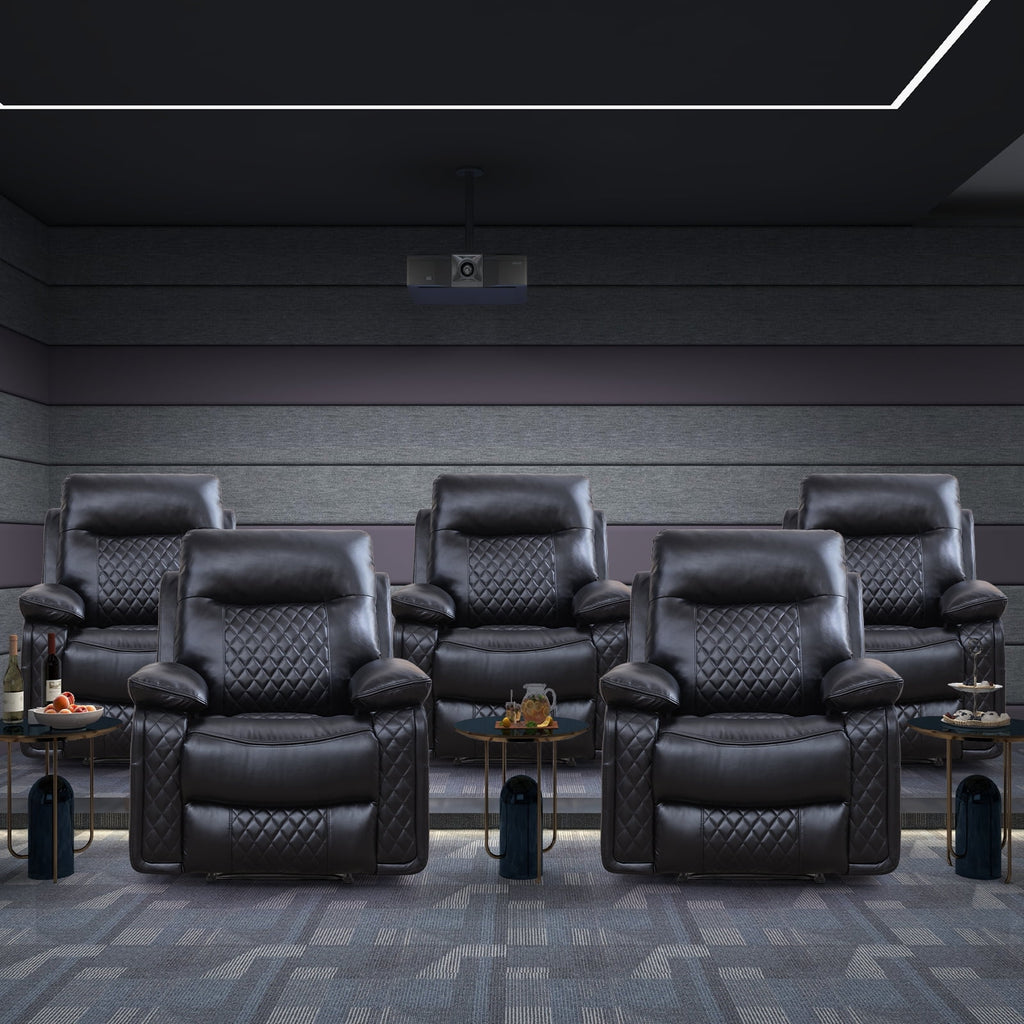 Black PU Leather Recliner Chair A8084
