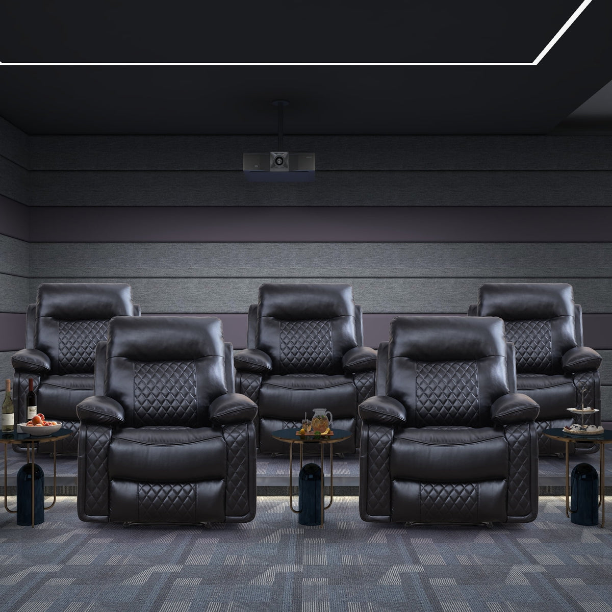 Black PU Leather Recliner Chair A8084