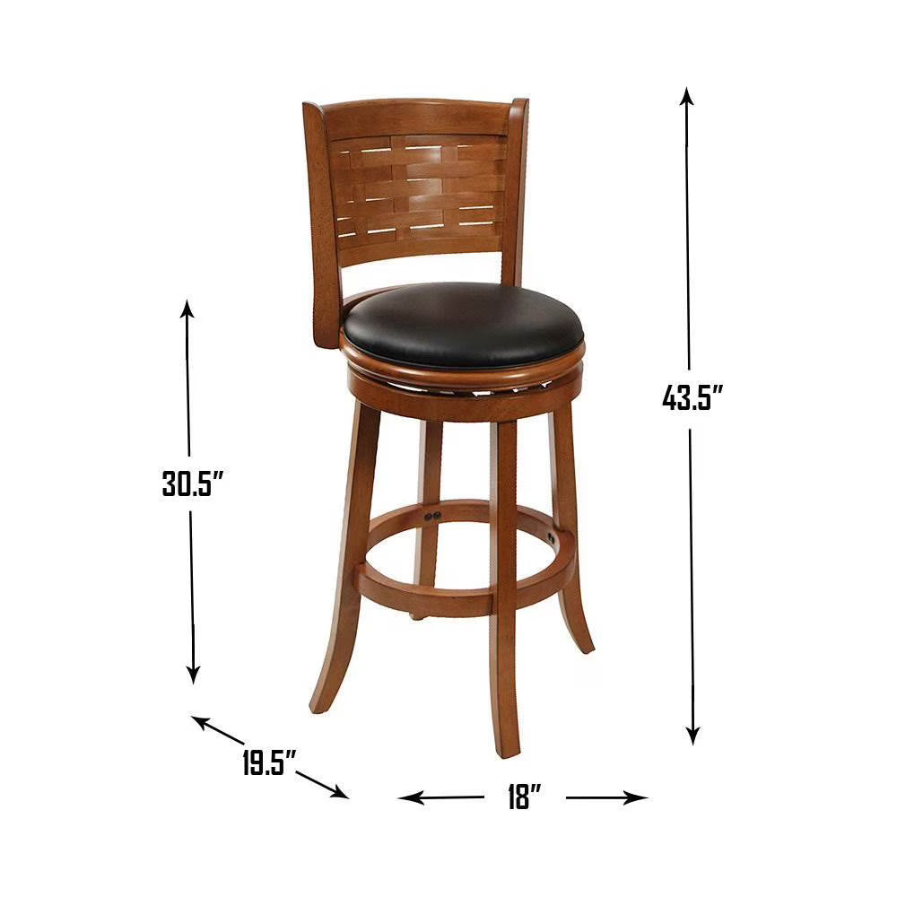 29" Countertop Faux Leather Hardwood Swivel Bar Stool D906758