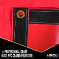 Heavy Duty 18 Ounce Red Lumber Tarp with 4 Foot Drop and Flap Q94455