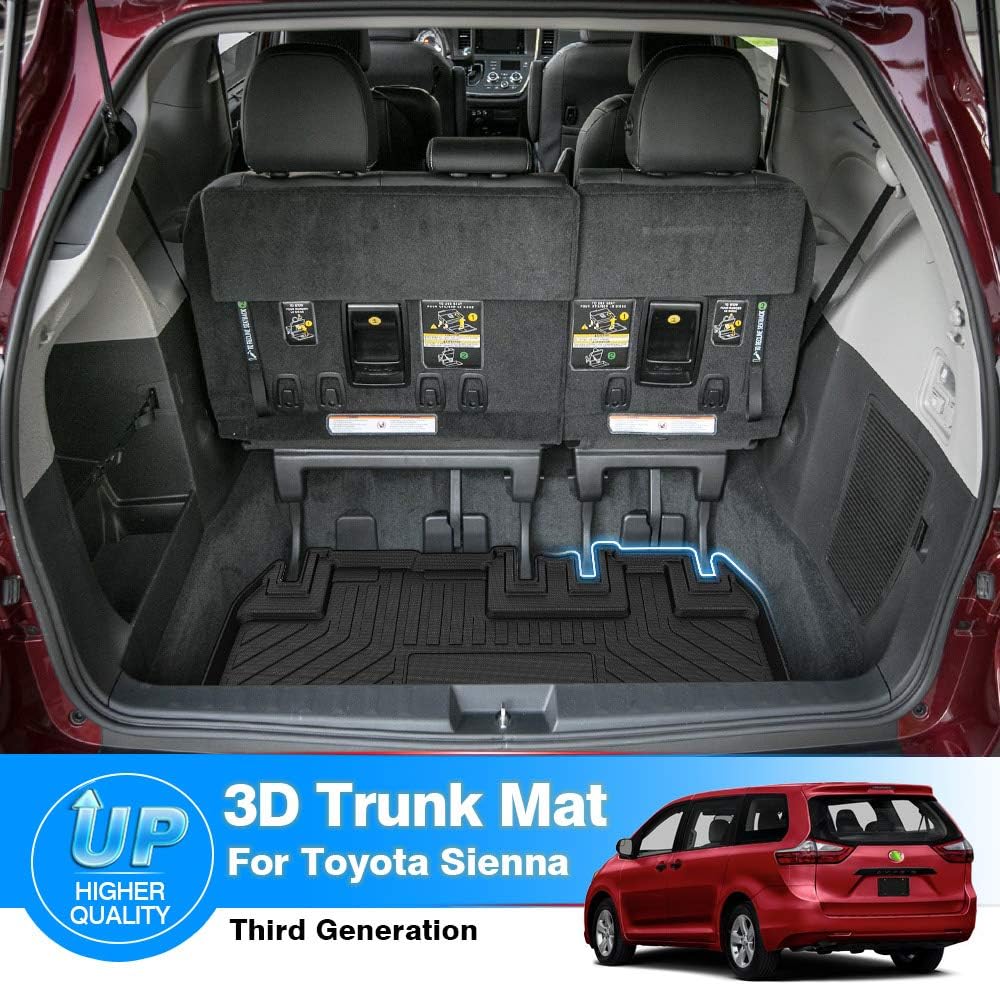 Cargo Liner Trunk Floor Mat for Toyota Sienna 2011-2019 Pack of 2 D860
