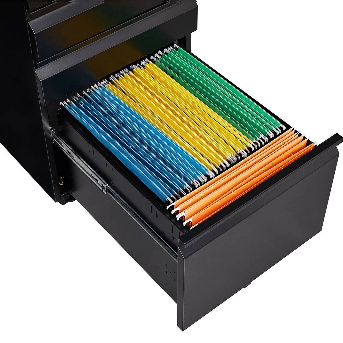 Black 3 Drawer Metal File Cabinet with Lock Y630