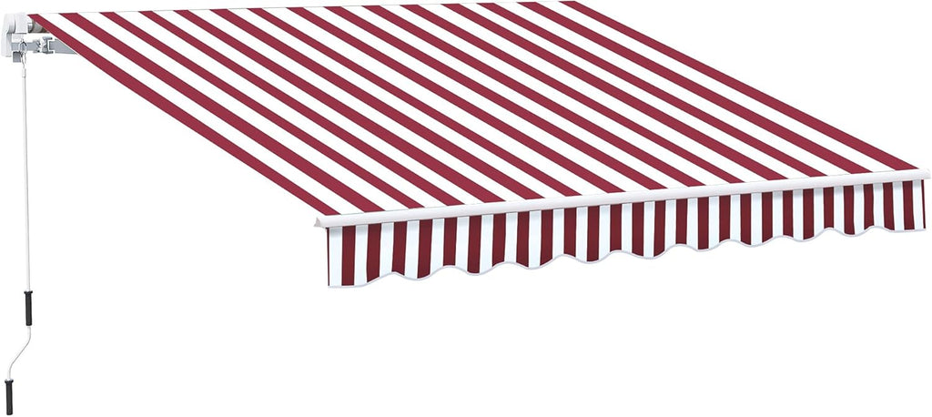 10' x 8' Manual Retractable Awning with UV Protection, Green X2074