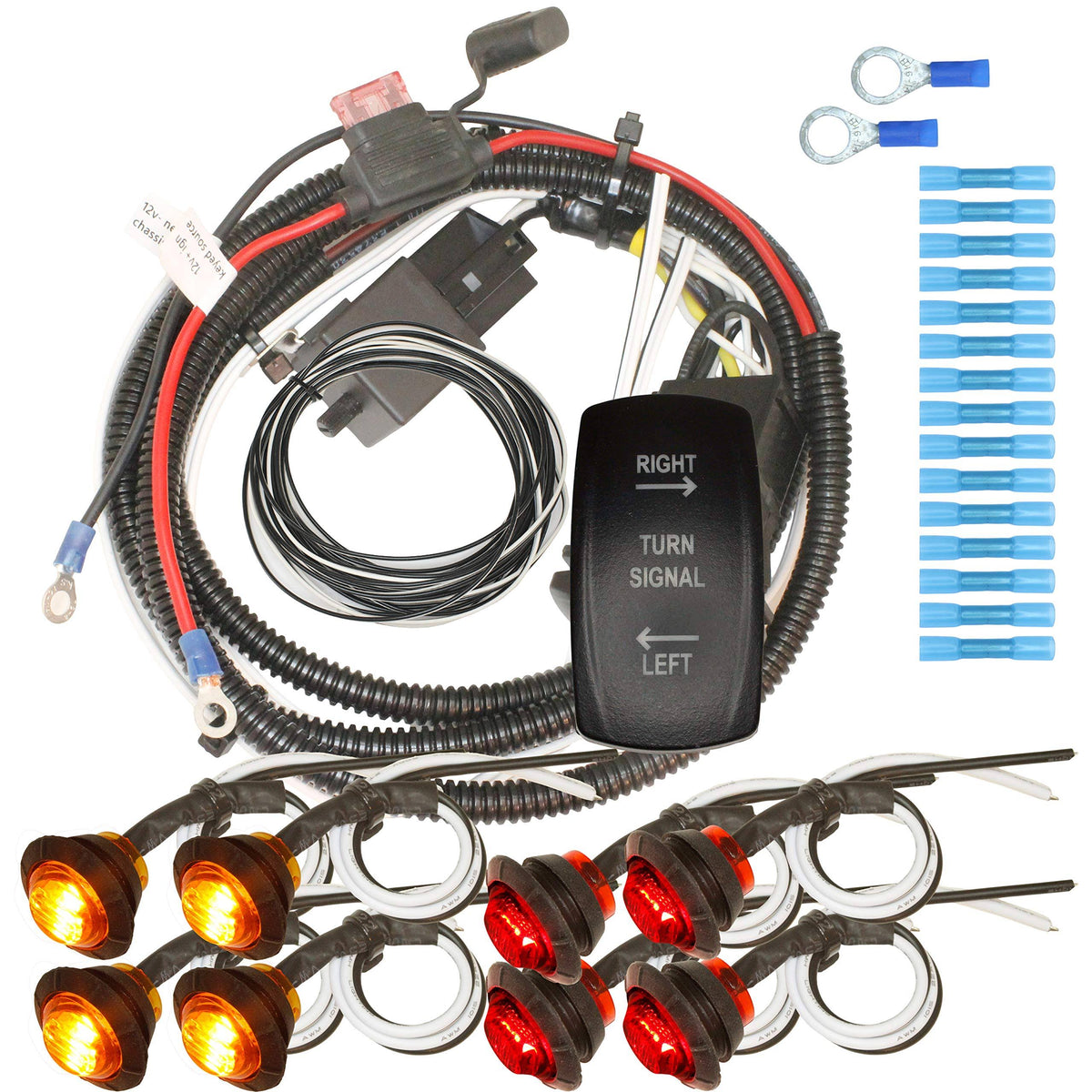 Green Rocker Switch Turn Signal Kit I6174
