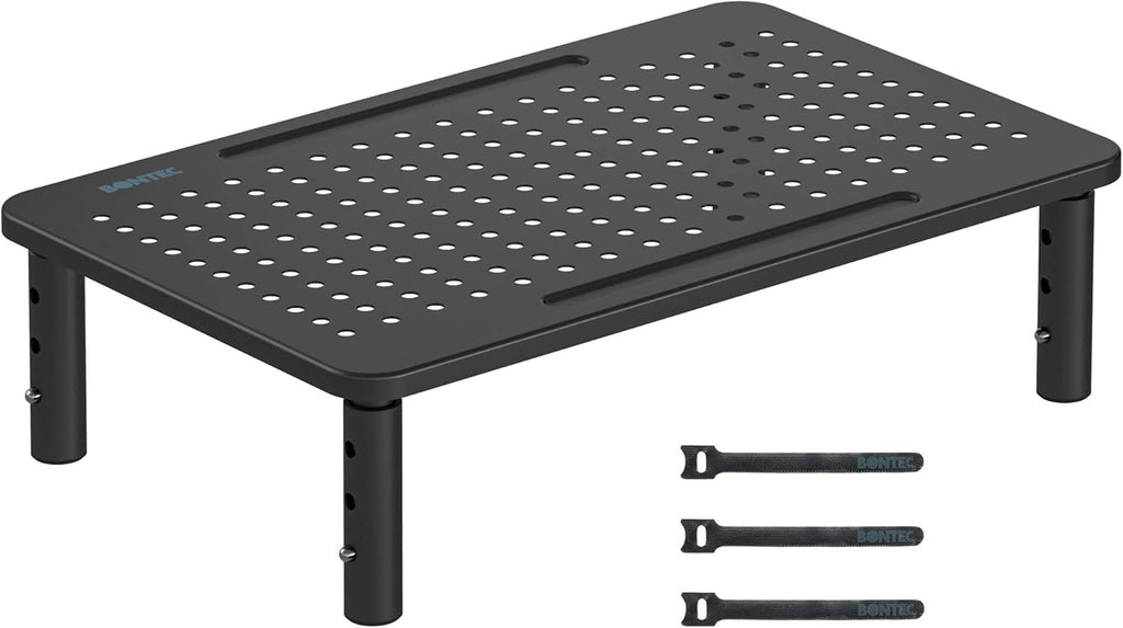 Black Metal Monitor Stand with Pen Holder L5581