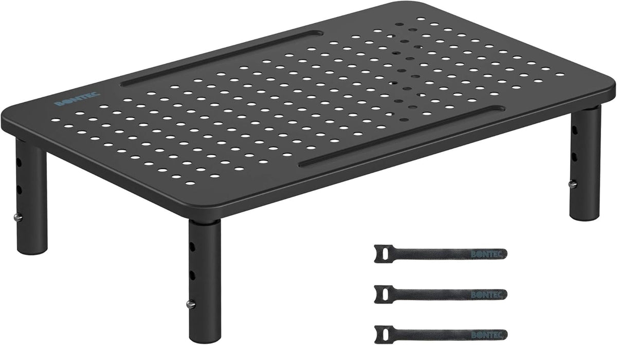 Black Metal Monitor Stand with Pen Holder L5581