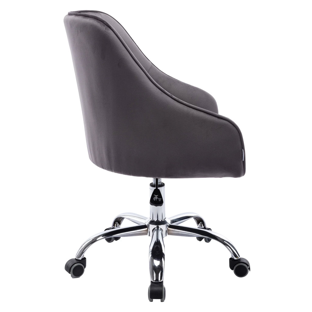 Dark Gray Velvet Swivel Accent Chair with Wheels X27122