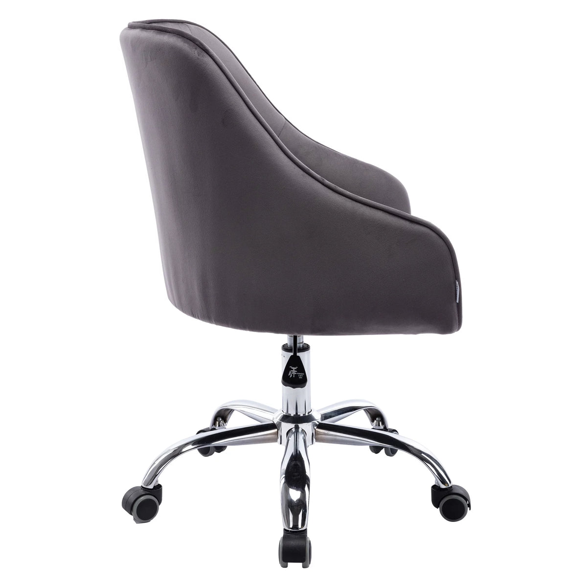 Dark Gray Velvet Swivel Accent Chair with Wheels X27122