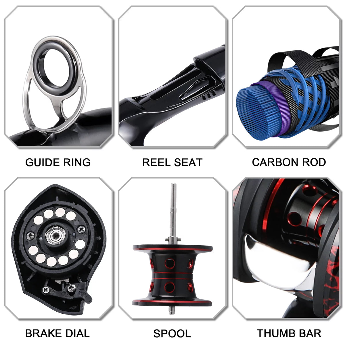 4-Piece Casting Fishing Rod and Baitcasting Reel Combo A27020