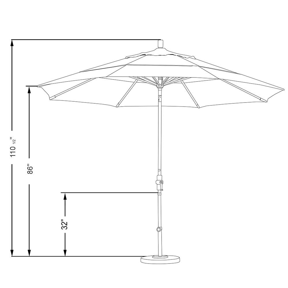 11' Aluminum Market Umbrella with Double Wind Vent Antique Beige O191510