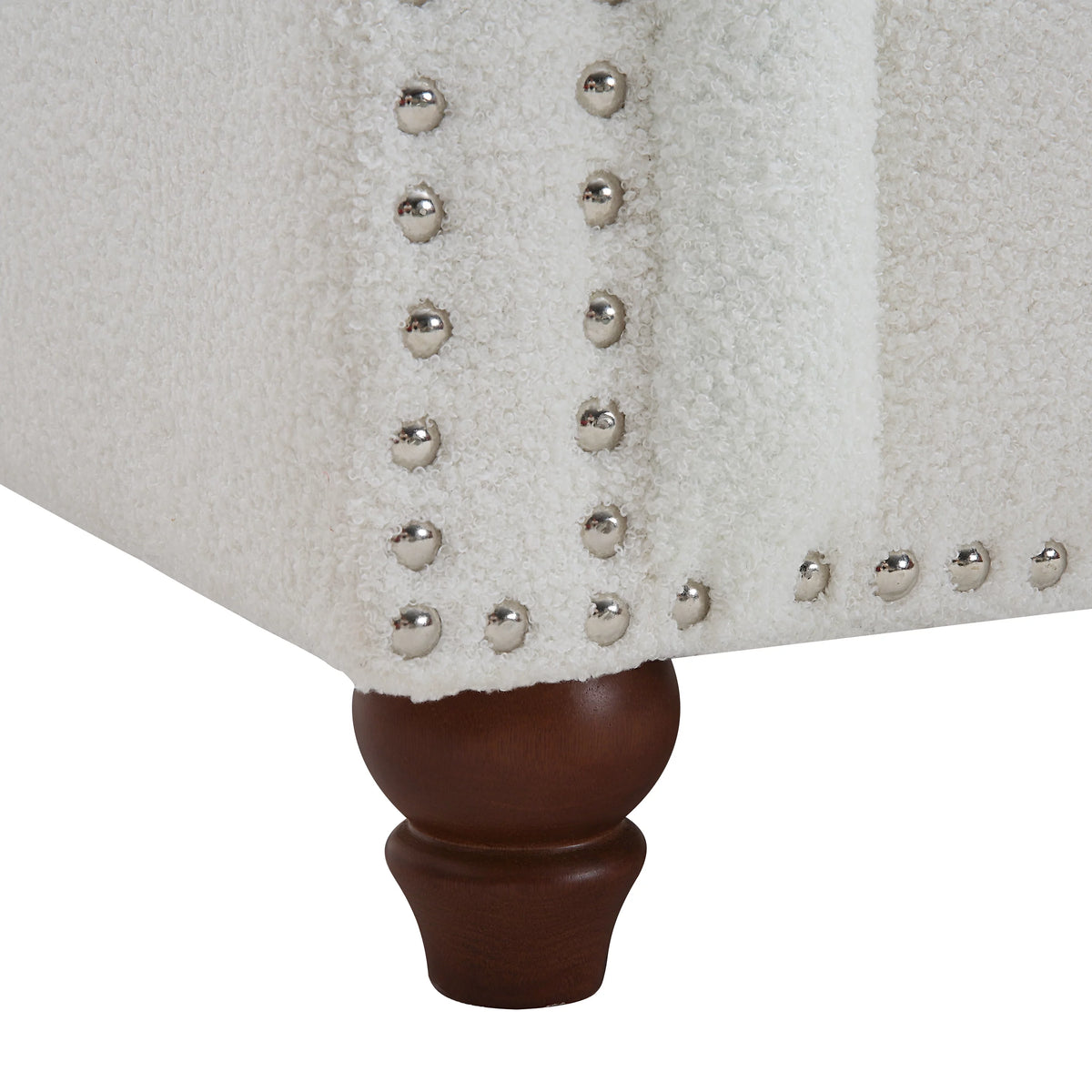 Teddy Velvet Button Tufted Sofa with Nailhead Arms and Rubber Wood Legs J451437