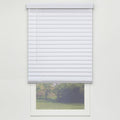 White Cordless PVC Faux Wood Blind 71 in. W x 72 in. L D342373