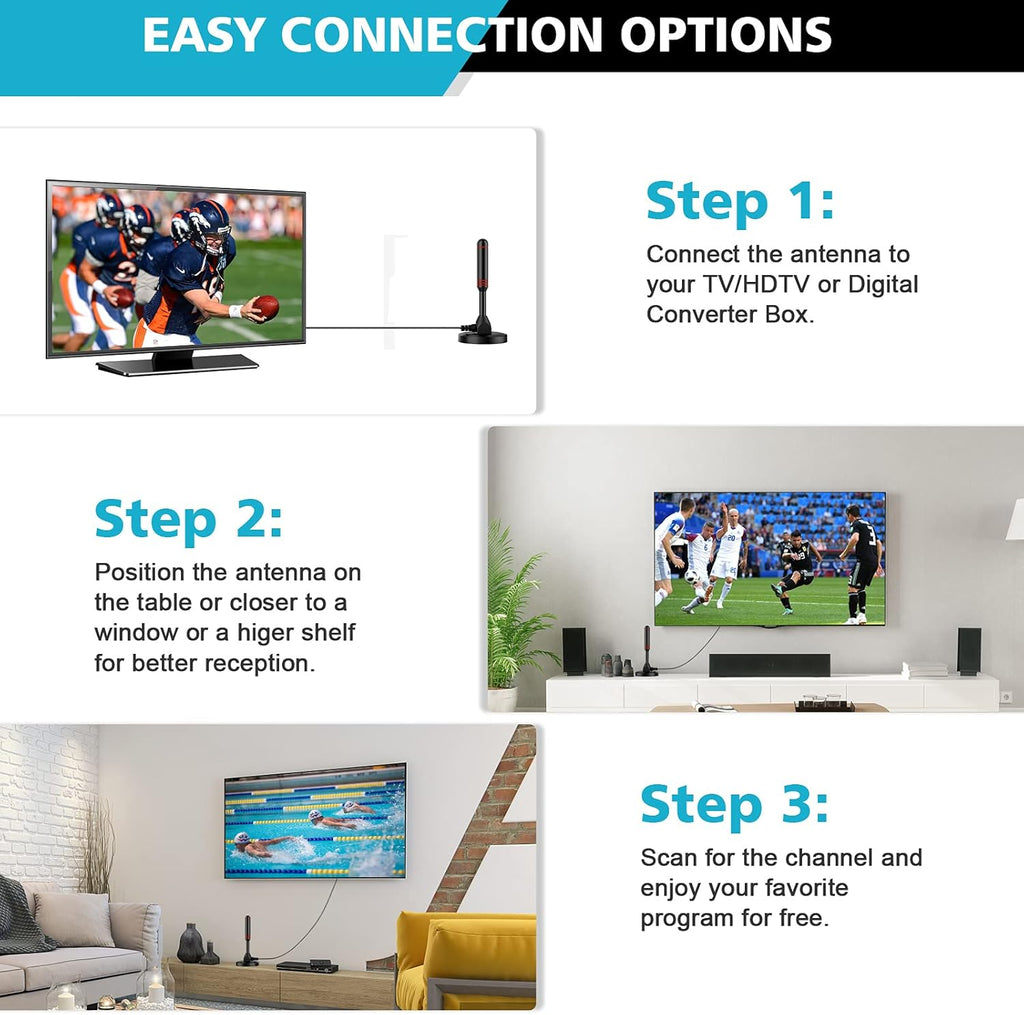 Indoor Amplified Digital HDTV Antenna Pack of 2 L34509
