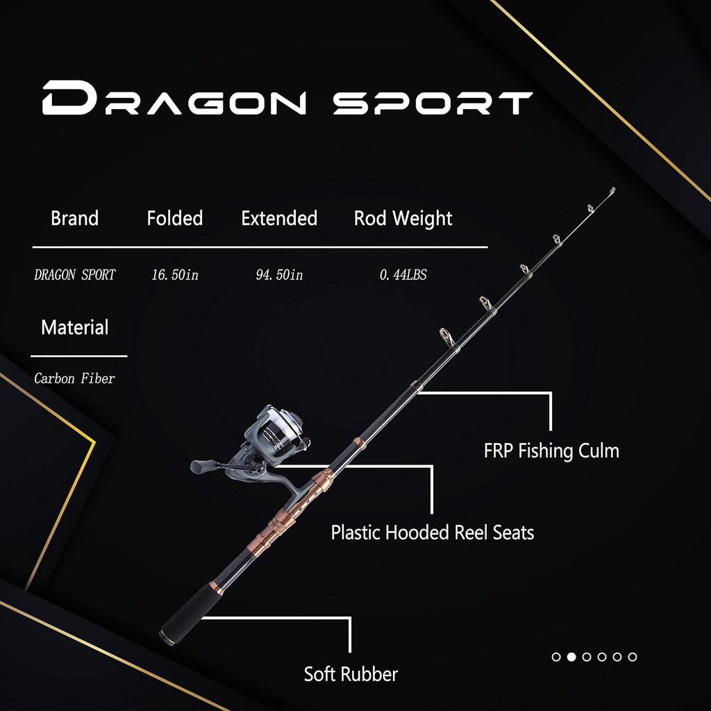 2.4m Carbon Fiber Telescopic Fishing Rod with Reel Combo I561