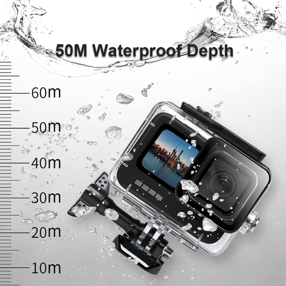 Accessories Kit Waterproof Housing Case Filter Protector Lens Screen Tempered Glass Mount Set D516
