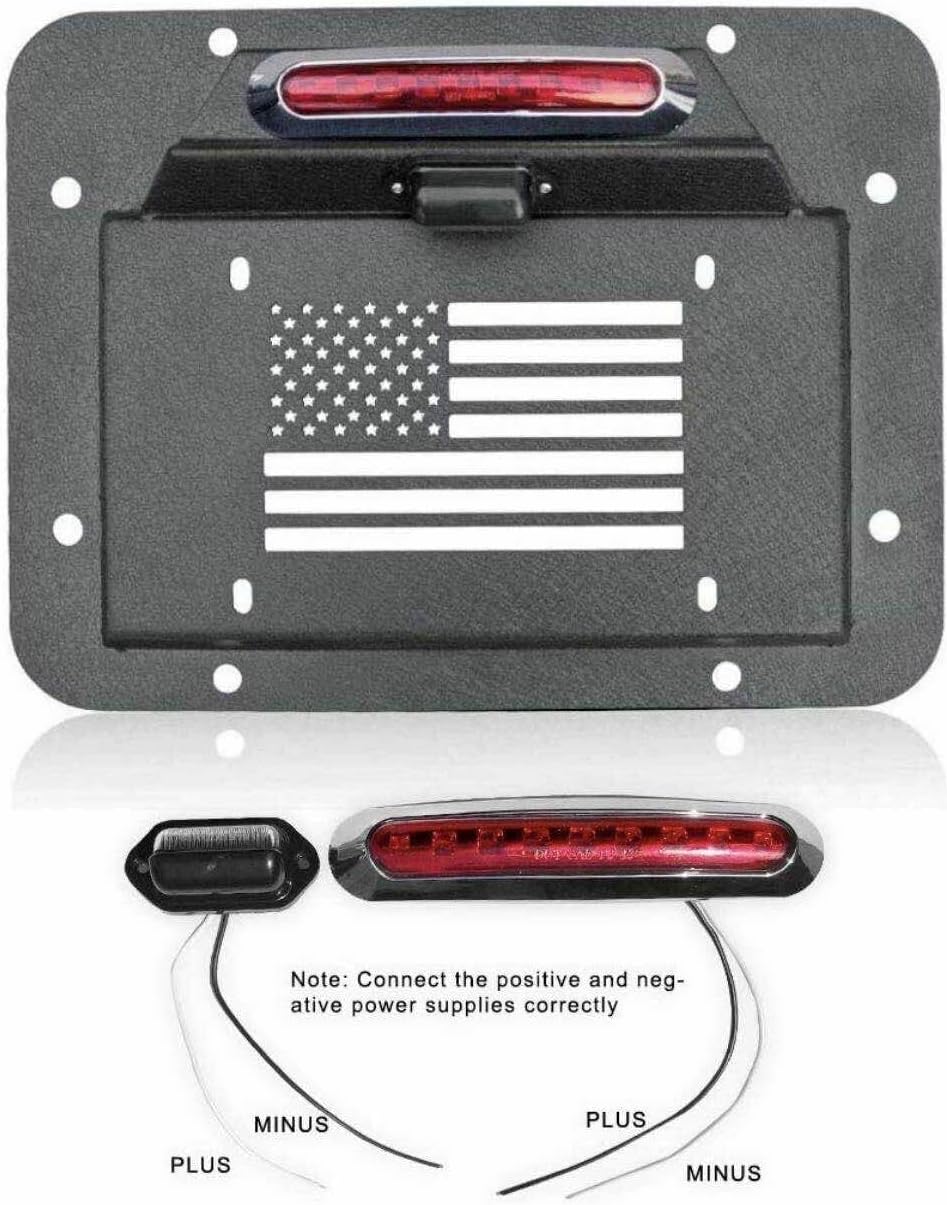 Spare Tire Delete License Plate Relocation with Plate Light and Third Brake Light Pack of 2 U637