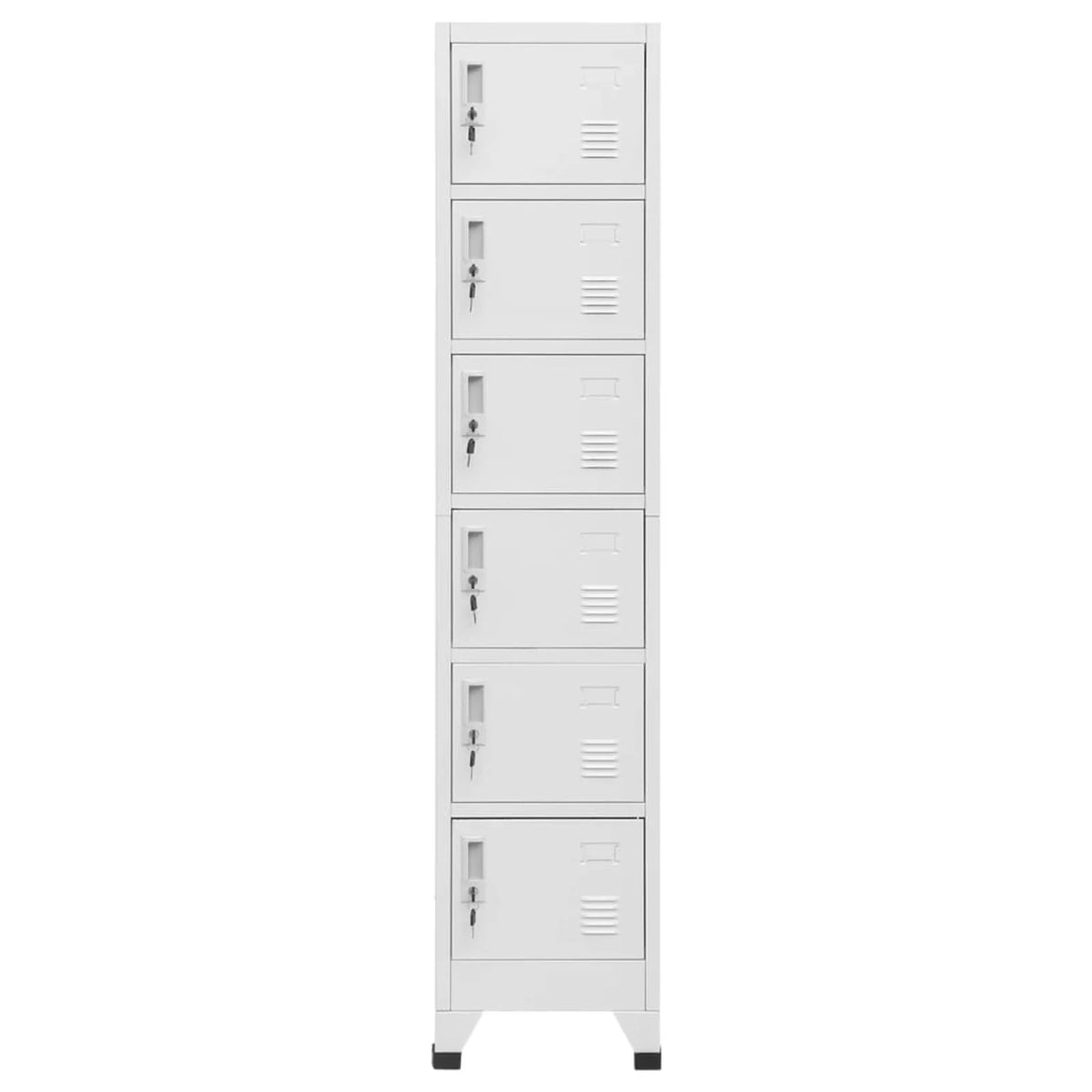 Light Gray Steel Locker Cabinet with 6 Lockable Doors N13977