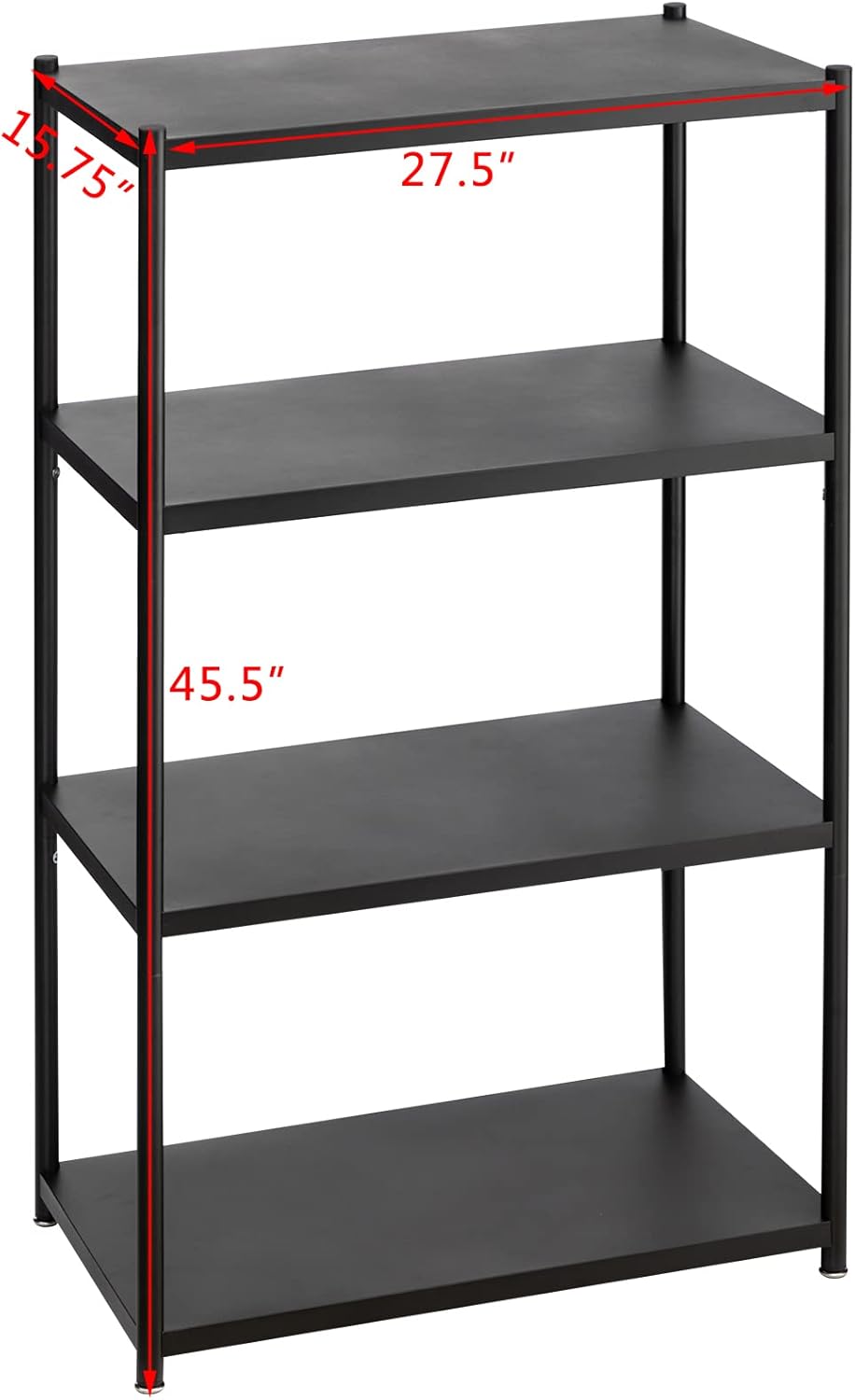 27.5 Inch 4 Tire Metal Wire Storage Shelf Black Utility Rack, Pack of 2 Q74614