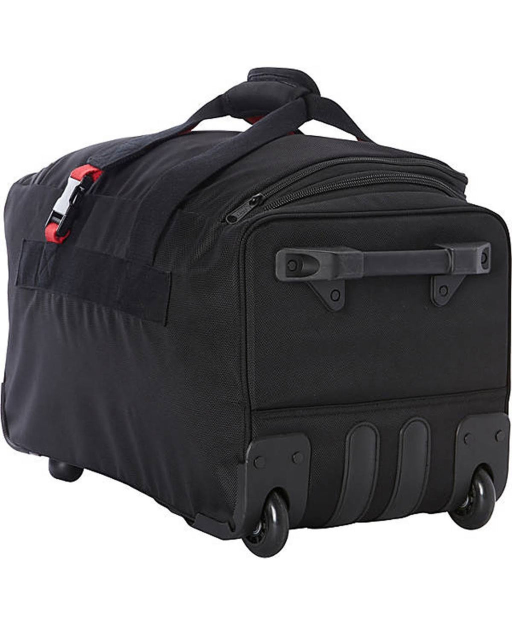 Black/Red Expandable Carry-On Trolley Duffel P196313