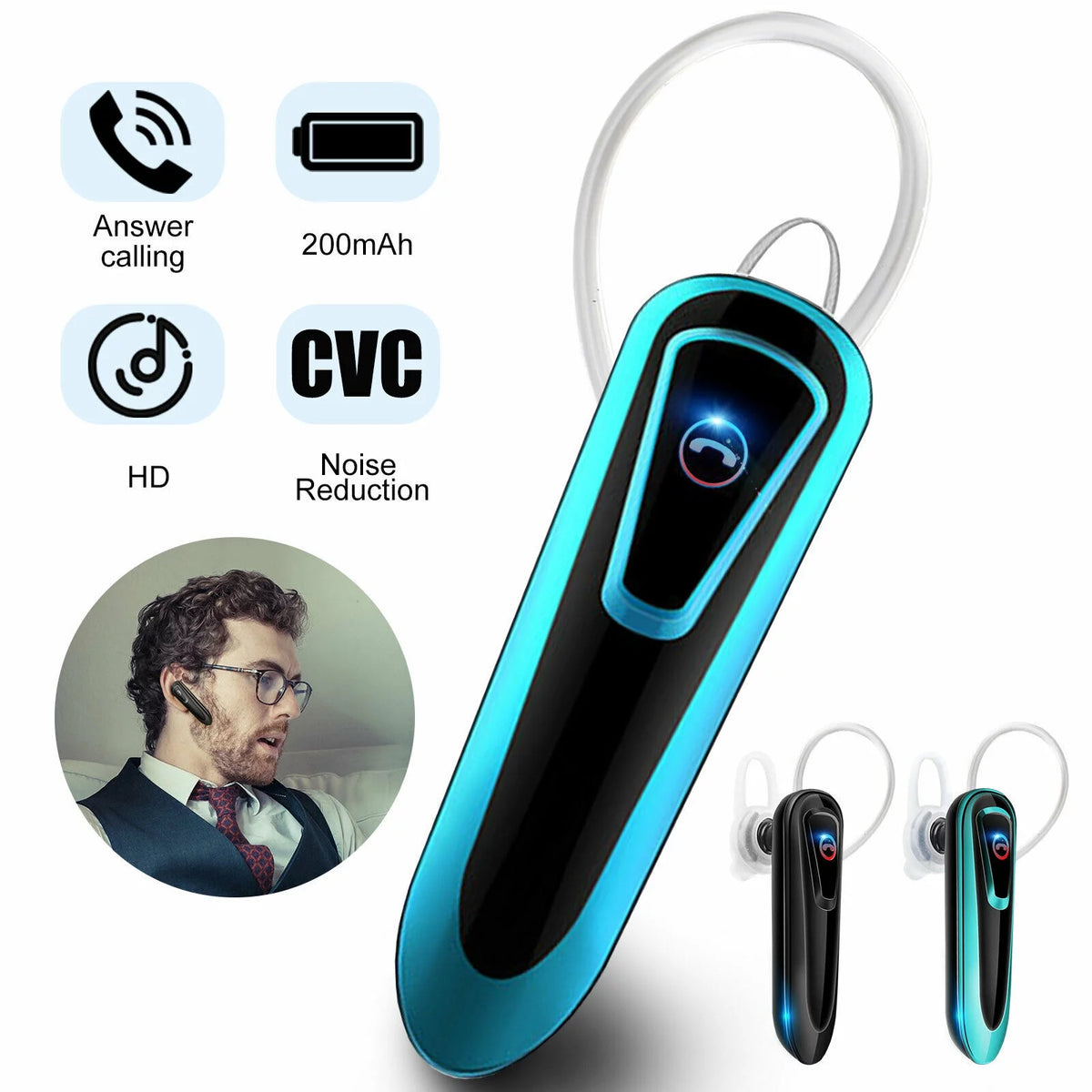 Bluetooth Headset Wireless Business Earpiece Lightweight Bluetooth Earphone I3209