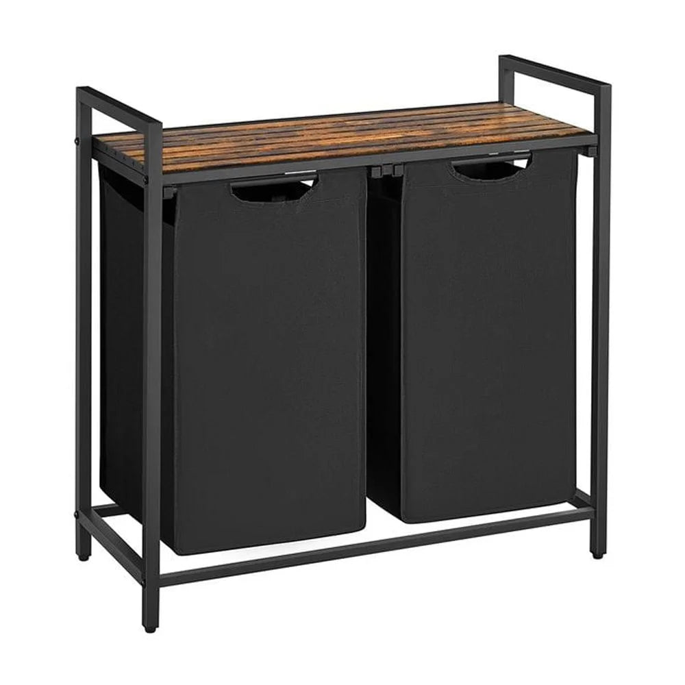 2 Section Laundry Hamper with Shelf W690708