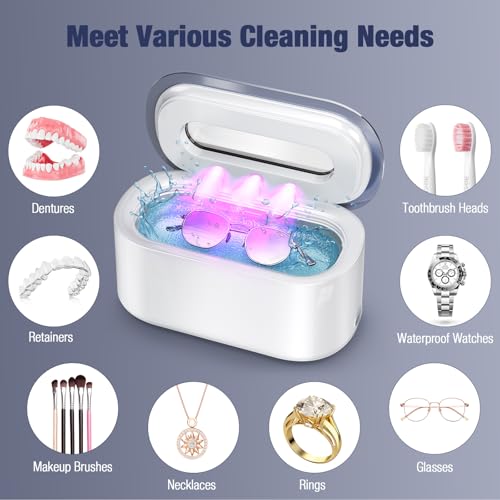 Ultrasonic Jewelry Cleaner, 48Khz 30W Portable with Digital Timer, 12OZ U475212