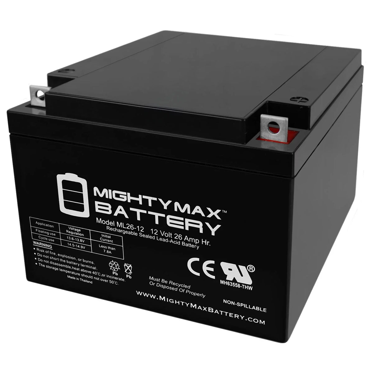 12V 26AH Sealed Rechargeable Battery T8052