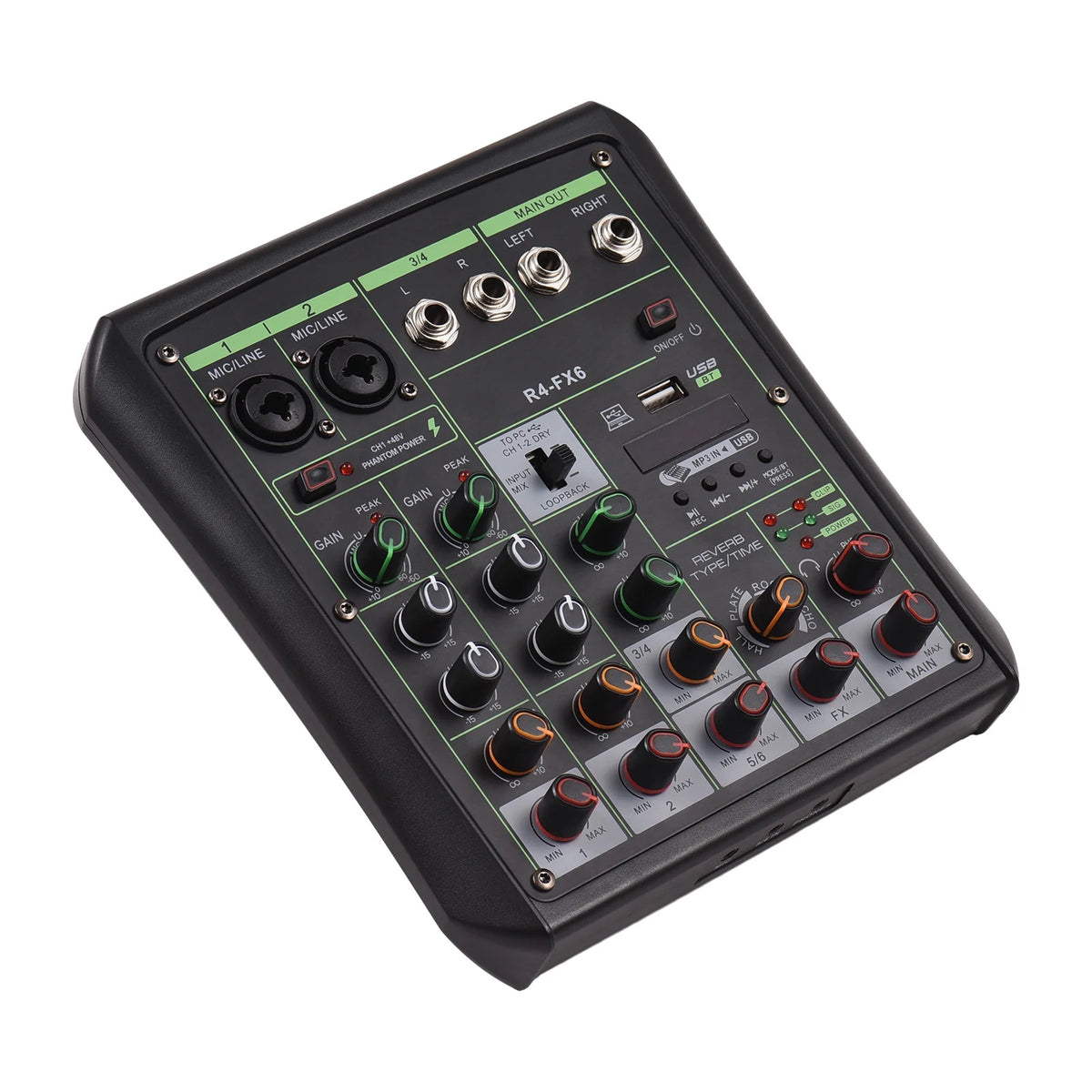 6 Channel USB Audio Mixer with MP3 Player H40606